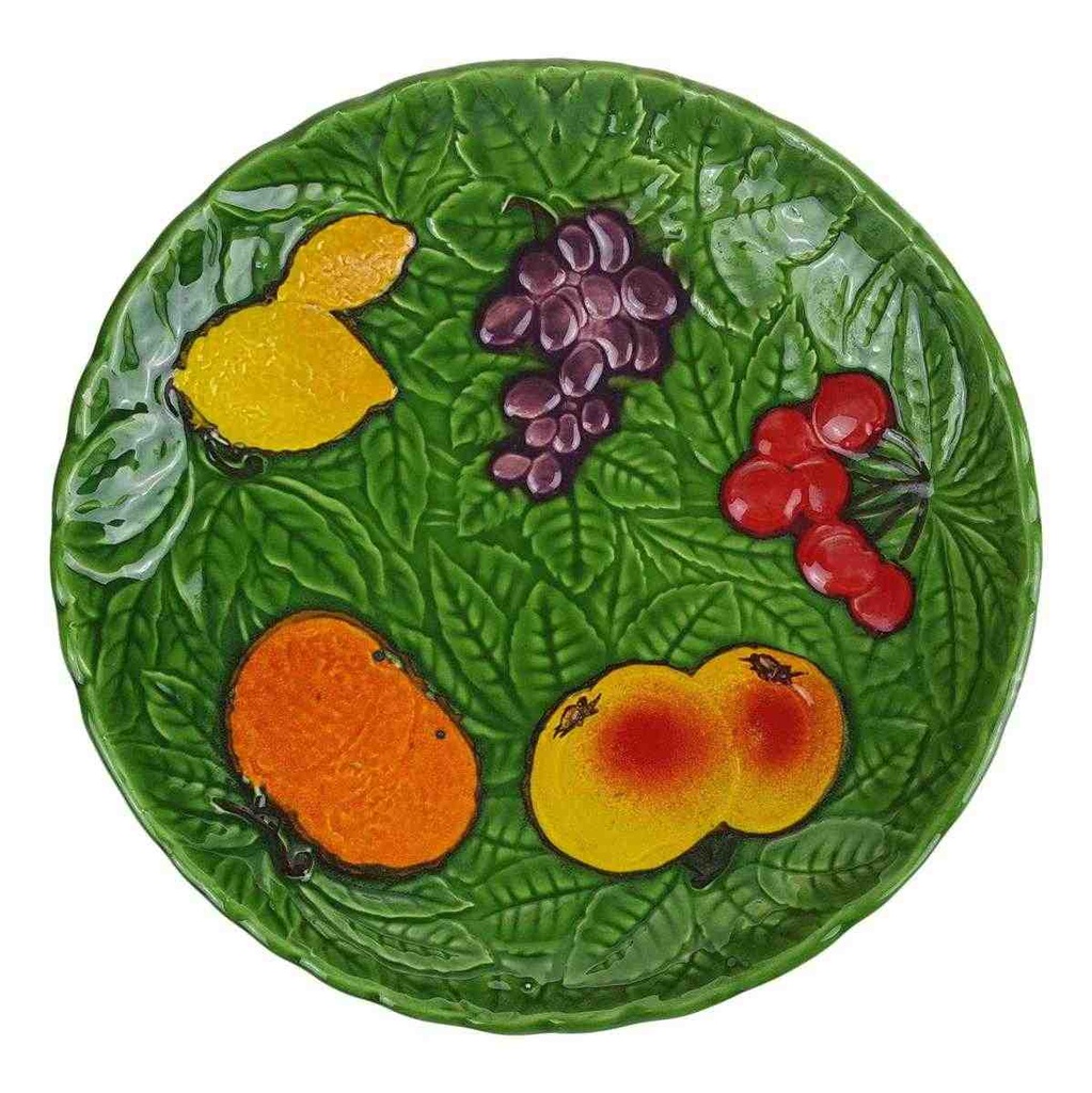 [458167220] Vintage/Retro-Stil Obstschale auf Fuß Obstmotiv Keramik