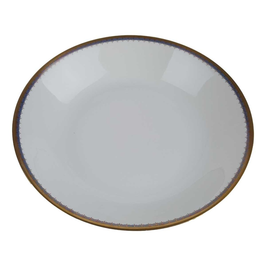 [458167234] Suppenteller Goldrand 22,8 cm PMR Jaeger & Co Bavaria Blau Gold Dekor gebraucht - gut