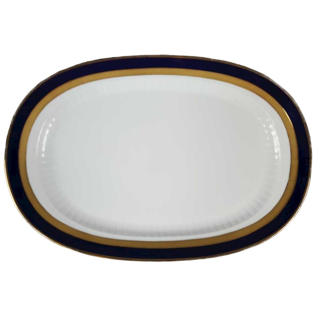 Speiseplatte groß Golddekor 35x23,5 cm Winterling Marktleuthen Kobaltblau Rand Blau gebraucht - gut
