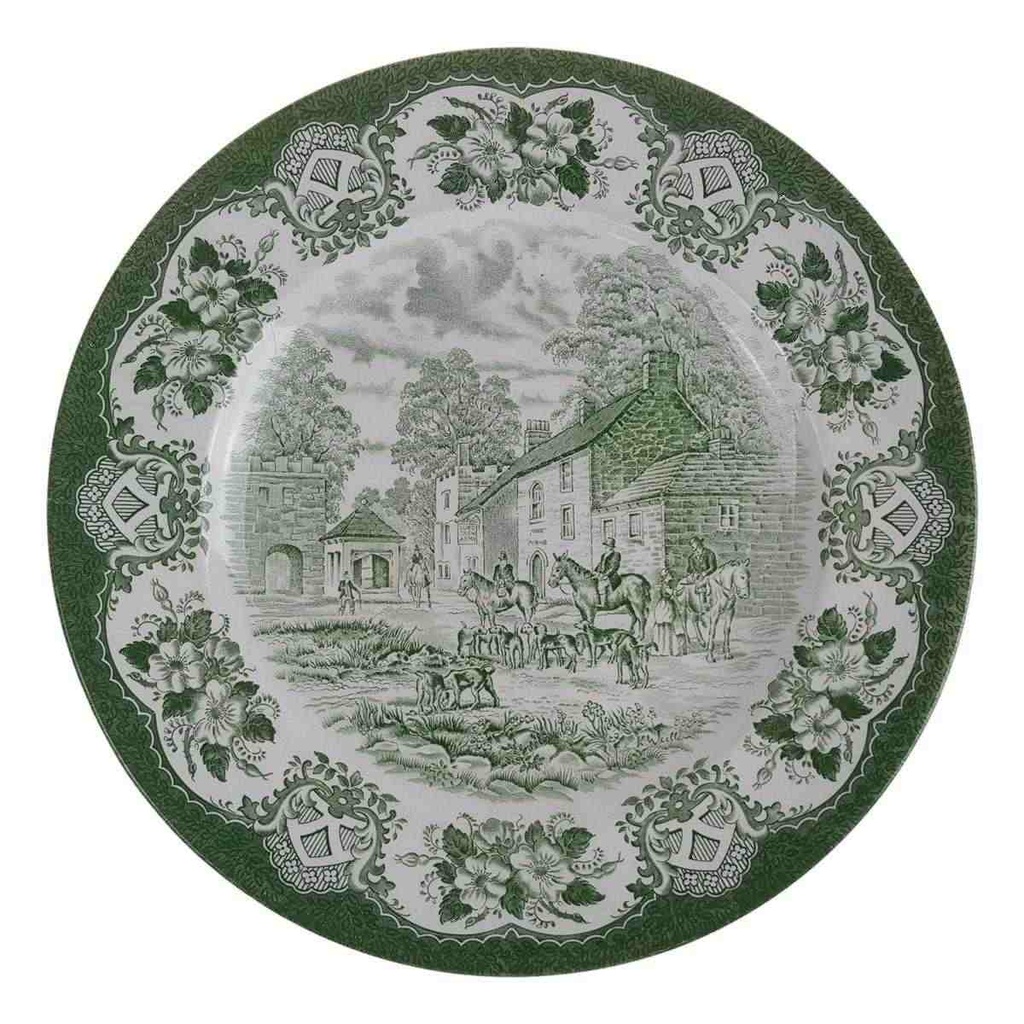 [458167249] Speiseteller Essteller 25 cm English Ironstone Tableware (EIT) EIT England Old Inns Series Grün gebraucht - akzeptabel