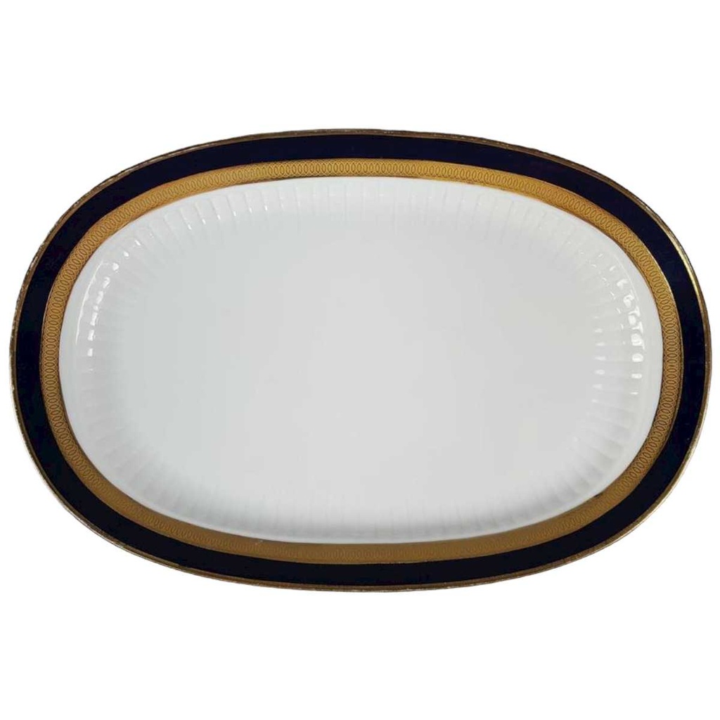 [45816725] Speiseplatte groß mittelgroß Golddekor 32,5x21,5 cm Winterling Marktleuthen Kobaltblau Rand Blau gebraucht - akzeptabel