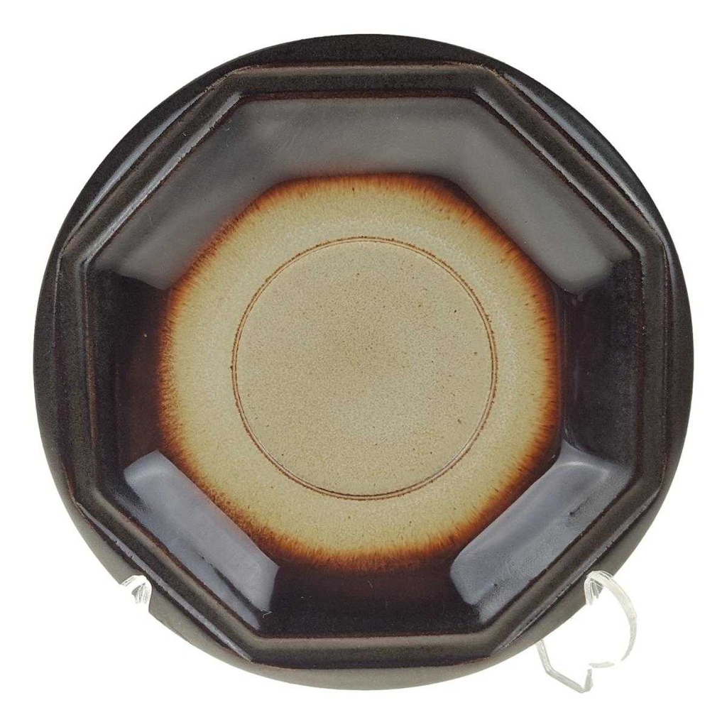 [458167290] Untertasse für Tee/Kaffee 14,5 cm Gerz Gerzit Dekor graubraun braun gebraucht - gut