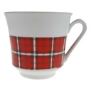 Kaffeetasse Winterling Röslau Schottenkaro rot grün gebraucht - akzeptabel