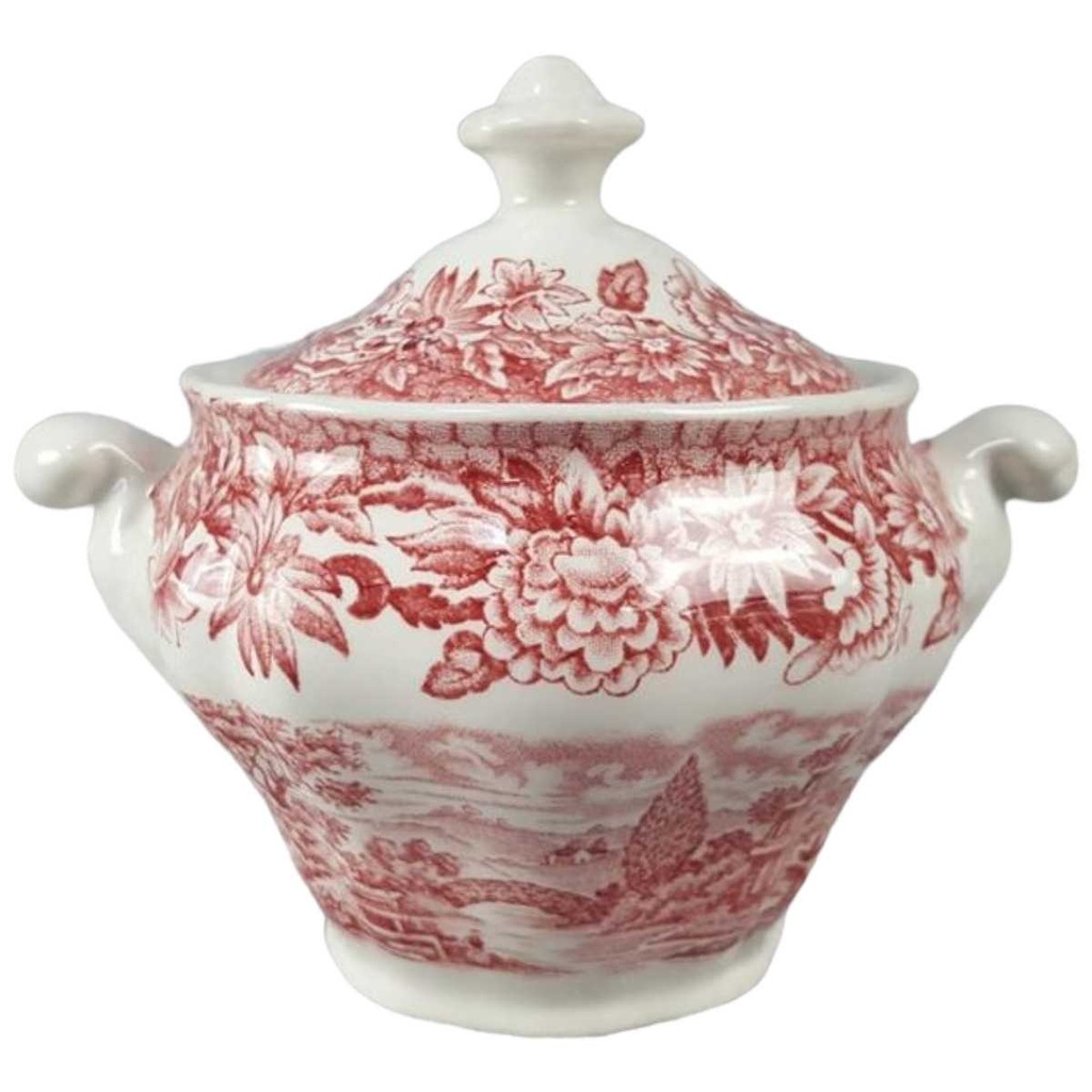 [45816737] Zuckerdose Ridgway Woburn rot gebraucht - gut
