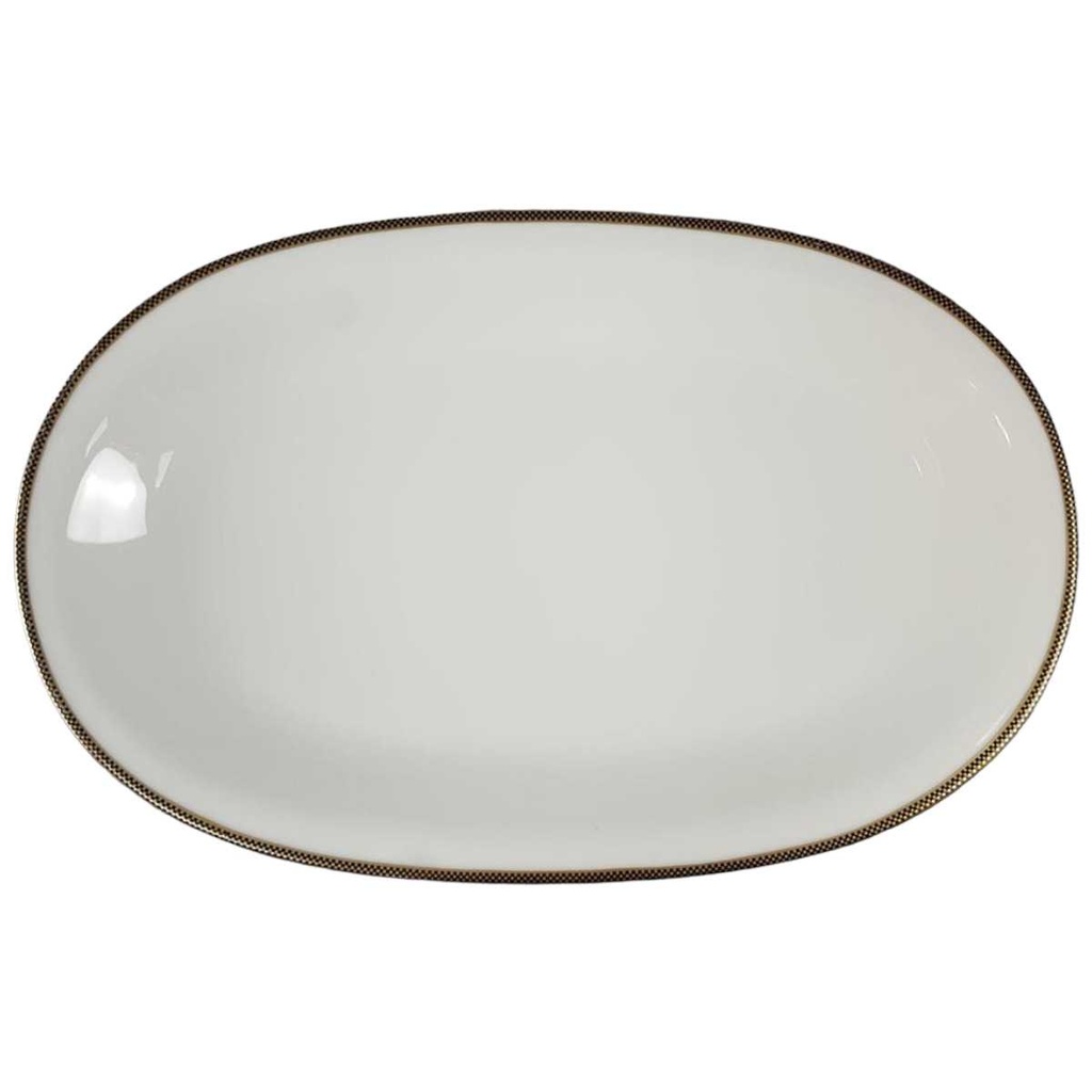 [45816765] Servierplatte Fleischplatte Steakplatte 36x23,2 cm Eschenbach Alte Formen Goldbordüre W 4842 gebraucht - gut