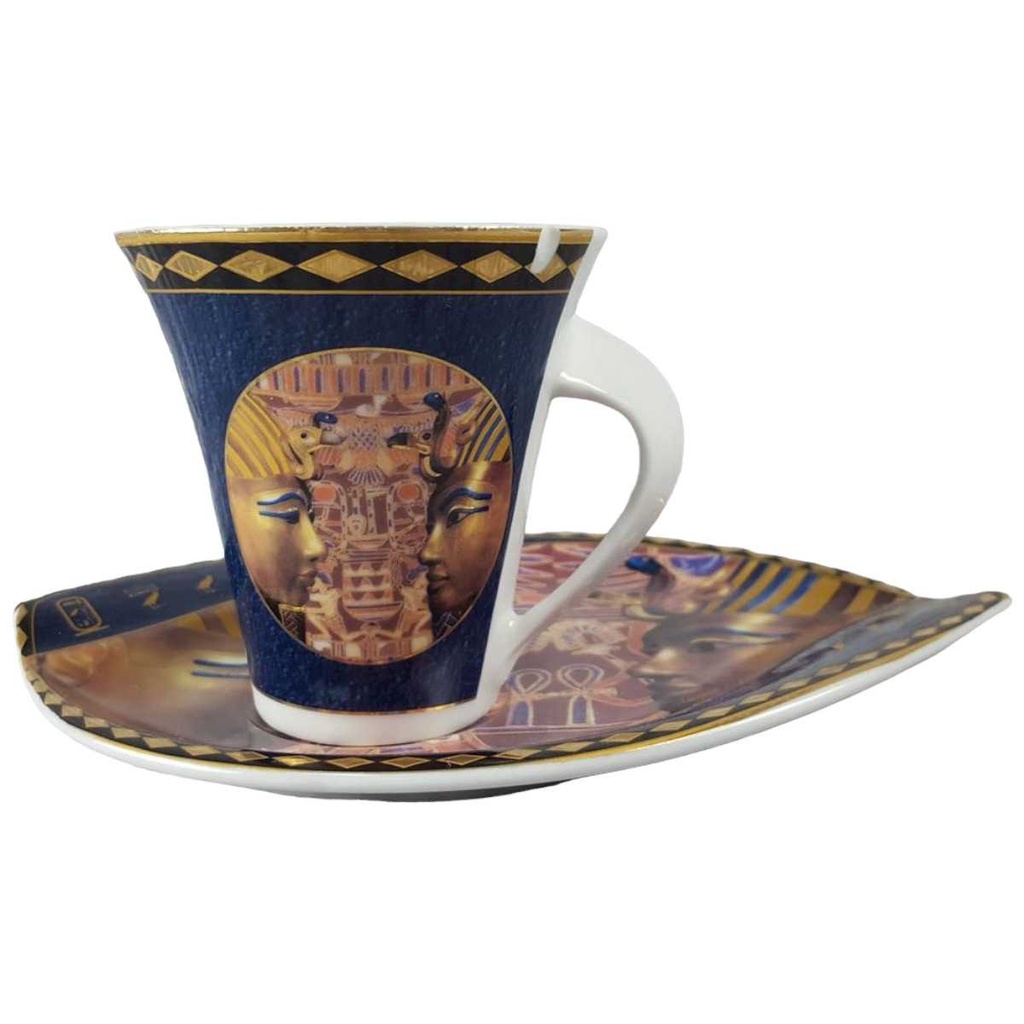 [45816790] Kaffeetasse mit Untertasse Tasse Fathi Mahmoud gebraucht - defekt