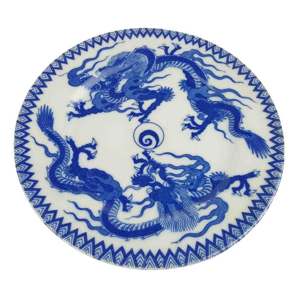 [458168069] Kuchenteller 17,6 cm Japan China blauer Drache Blau gebraucht - gut