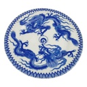 Kuchenteller 17,6 cm Japan China blauer Drache Blau gebraucht - gut