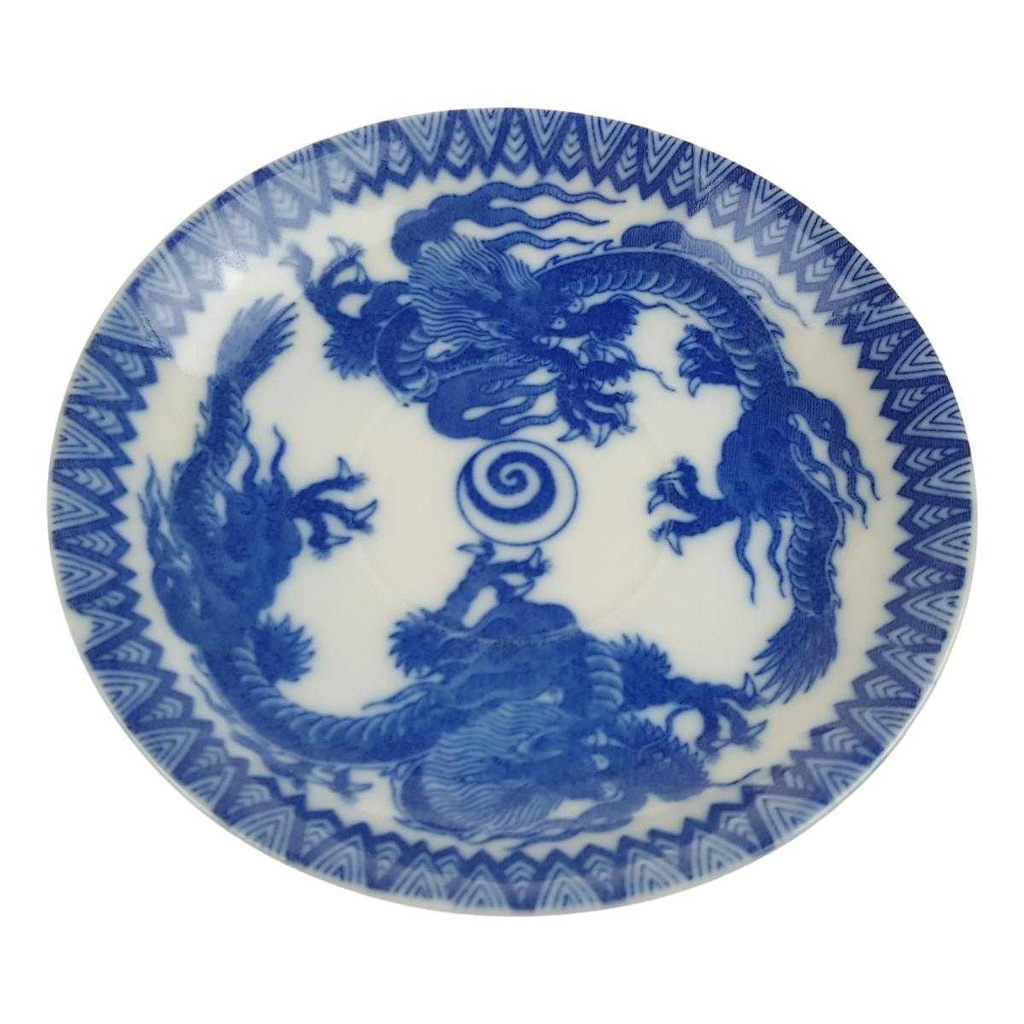 [458168075] Untertasse 13,1 cm Japan China blauer Drache Blau gebraucht - gut