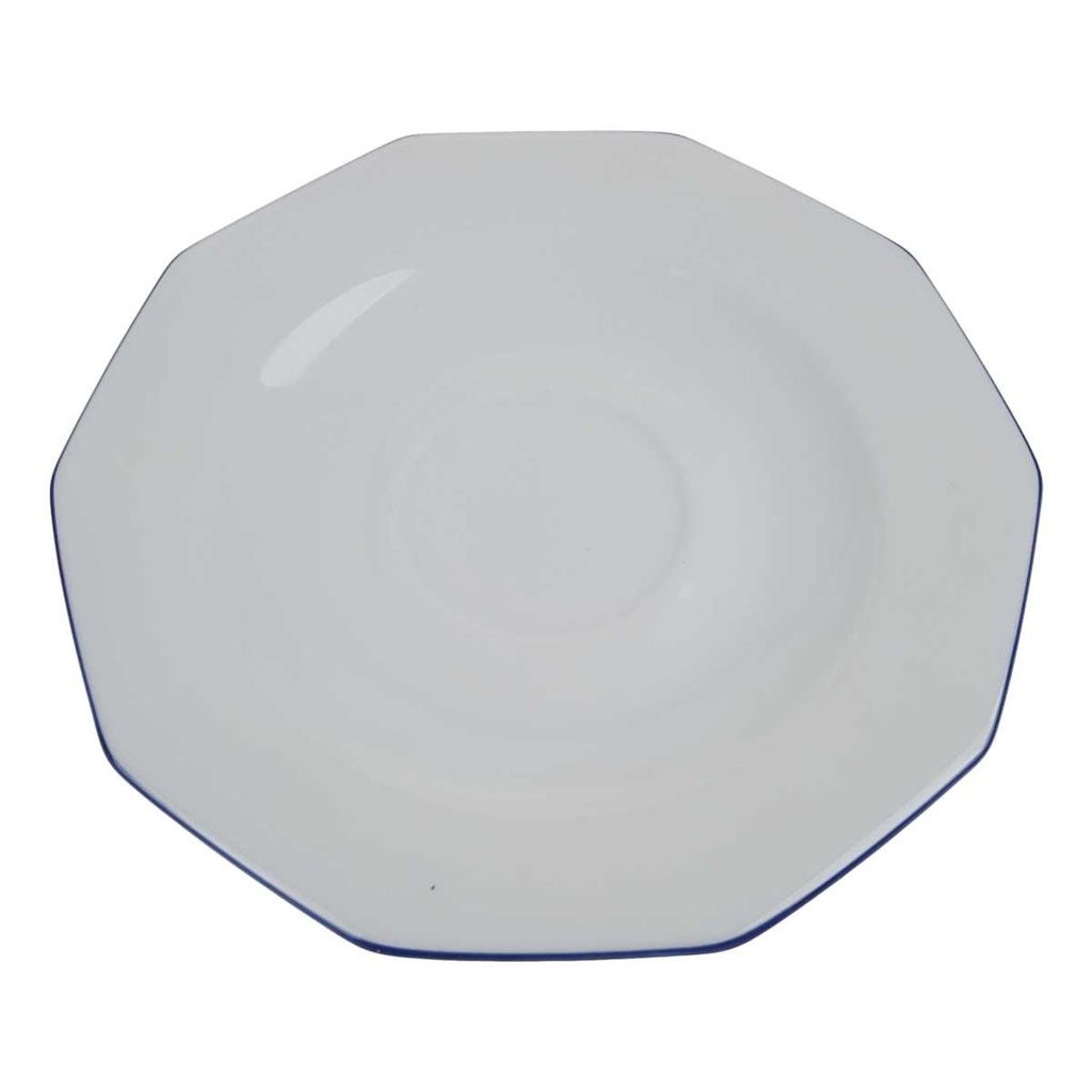 [458168091] Untertasse für Kaffee 15,5 cm Marienbad Ingres Weiss blauer Rand gebraucht - gut