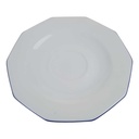 Untertasse für Kaffee 15,5 cm Marienbad Ingres Weiss blauer Rand gebraucht - gut
