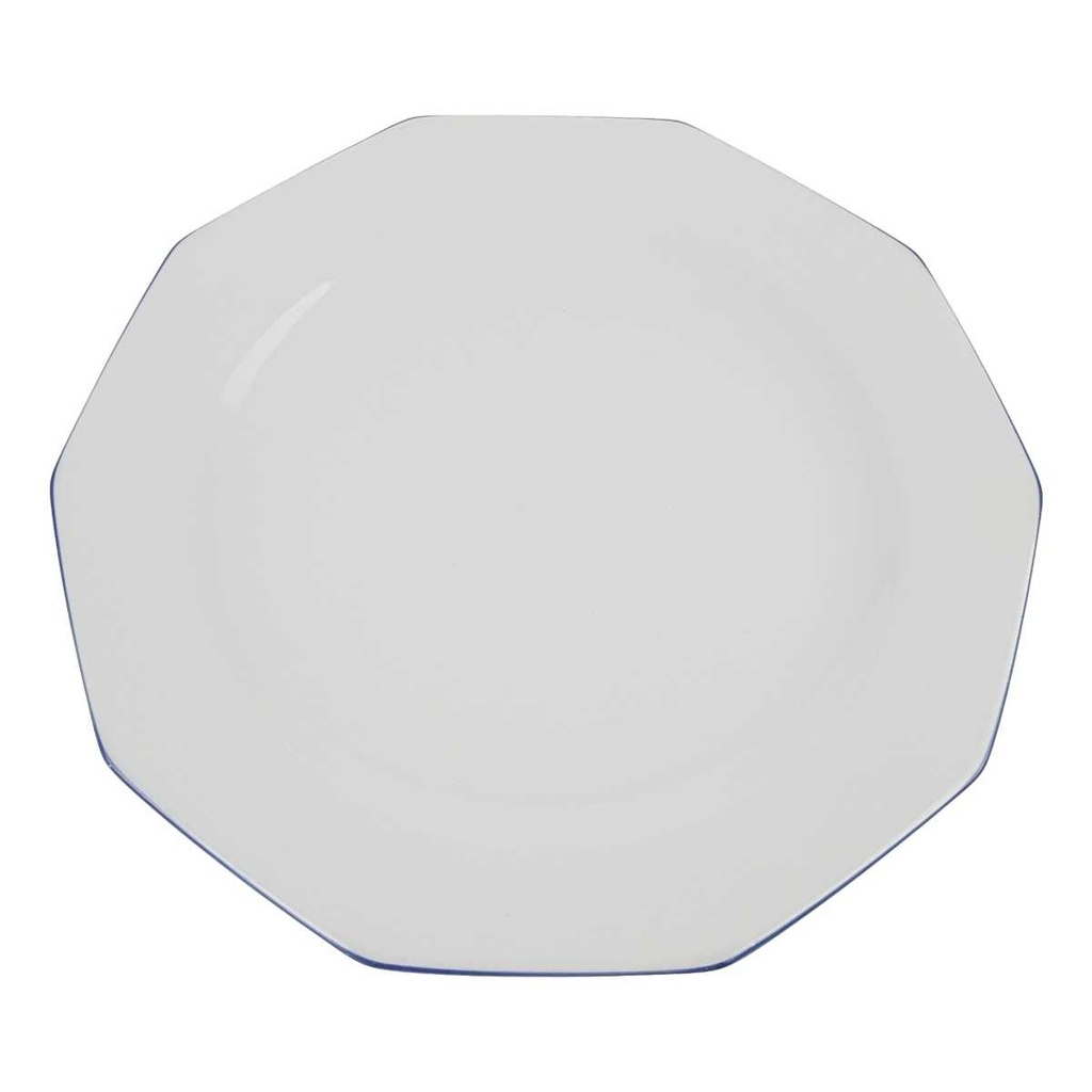 [458168092] Kuchenteller 19,5 cm Marienbad Ingres Weiss blauer Rand gebraucht - gut