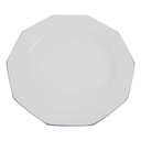 Kuchenteller 19,5 cm Marienbad Ingres Weiss blauer Rand gebraucht - gut