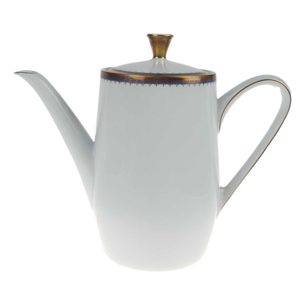 Kaffeekanne Goldrand 1,2 L PMR Jaeger & Co Bavaria Blau Gold Dekor gebraucht - gut