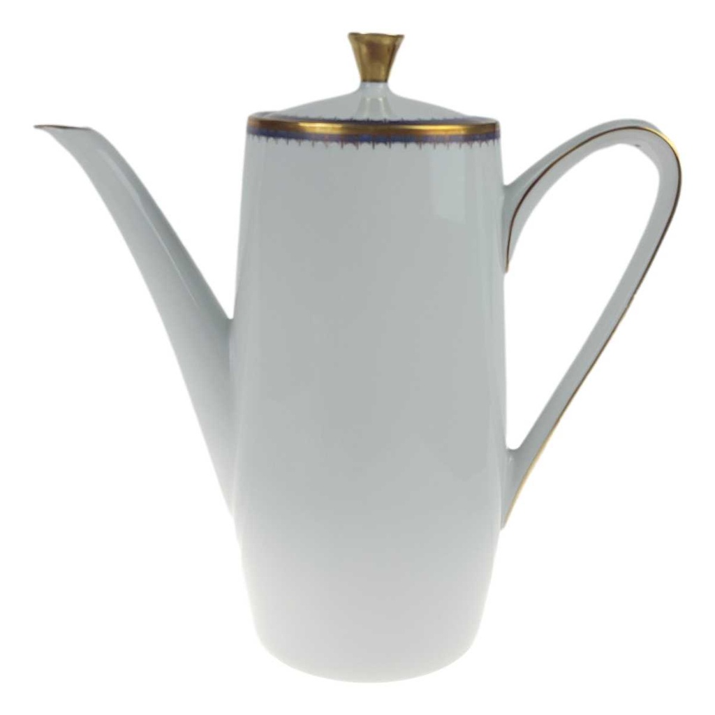 Kaffeekanne Goldrand 1,5 L PMR Jaeger & Co Bavaria Blau Gold Dekor gebraucht - gut