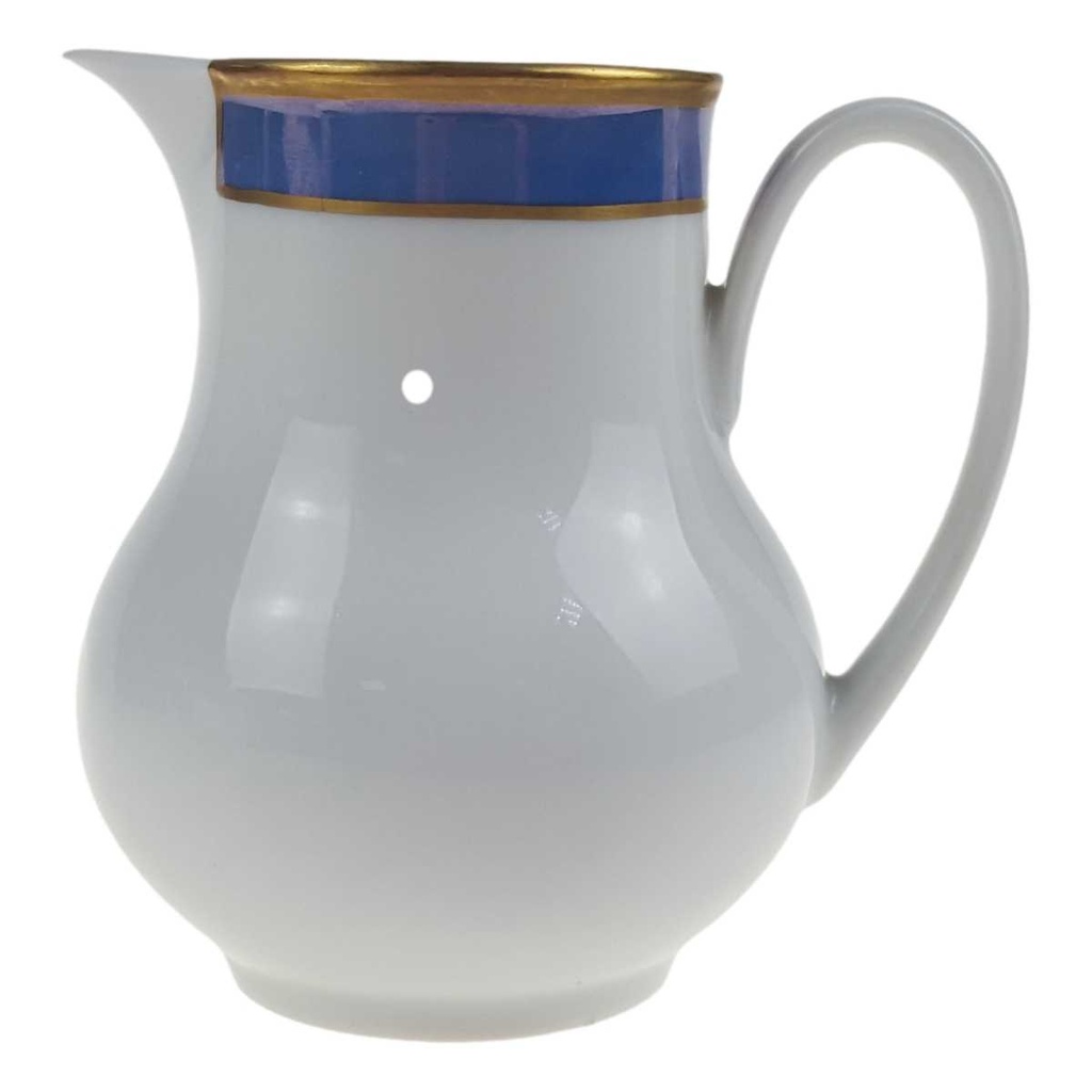 [458168264] Milchkännchen Goldrand 0,19 L Seltmann Weiden Vohenstrauß weiß Blau Dekor Blaudekor gebraucht - gut