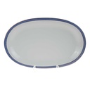 Servierplatte Goldrand 32,8x20,6 cm Schaller Blauband weiß Bavaria gebraucht - gut