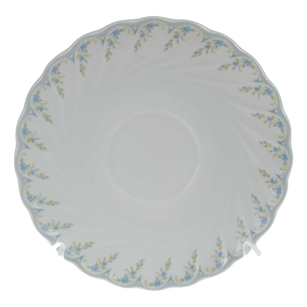 [458168277] Untertasse 14,5 cm Schirnding Bavaria Pallas Blaue Blumen Weiß Blumenranke gebraucht - gut