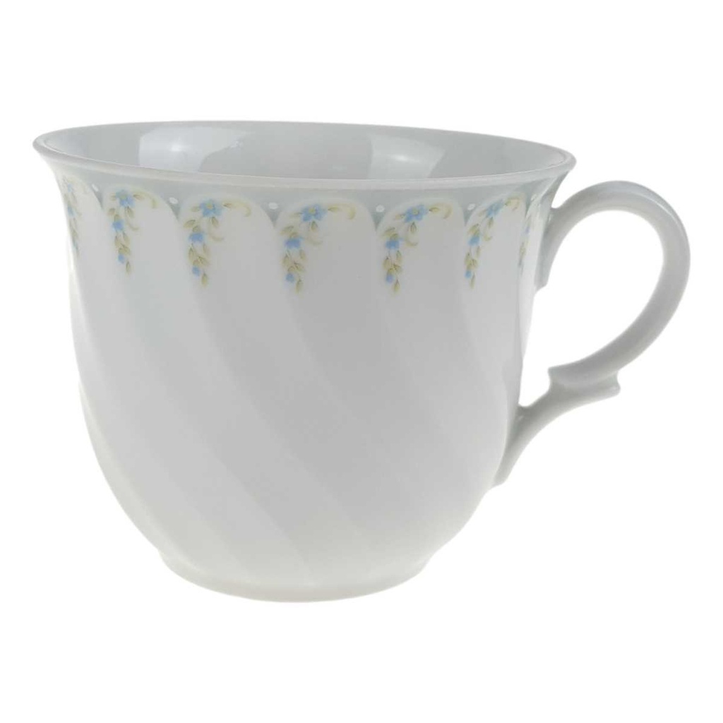 [458168279] Kaffeetasse Schirnding Bavaria Pallas Blaue Blumen Weiß Blumenranke gebraucht - gut