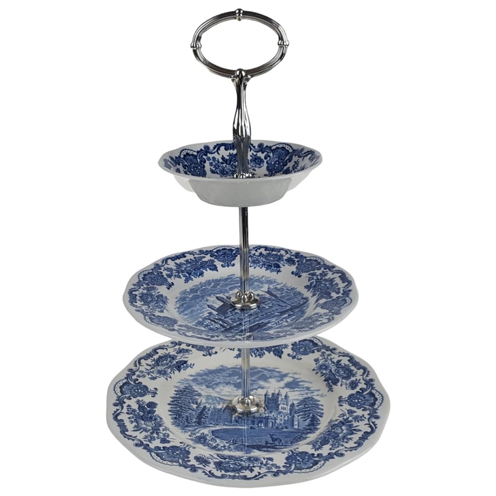 [458168280] Etagere 3stöckig Enoch Wedgwood Royal Homes of Britain Blau gebraucht - akzeptabel