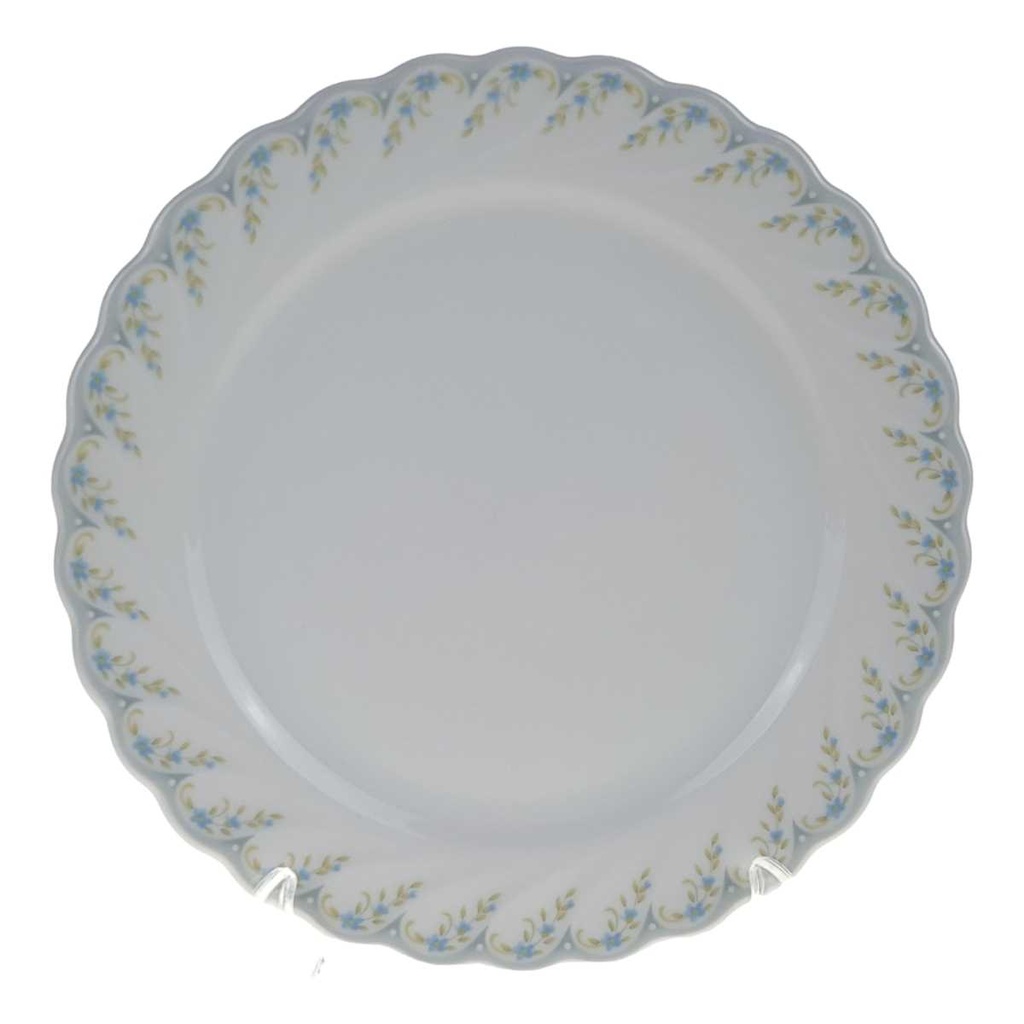Kuchenteller Dessertteller 19,5 cm Schirnding Bavaria Pallas Blaue Blumen Weiß Blumenranke gebraucht - gut
