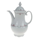 Kaffeekanne 1,2 L Royal Tettau rosa Blumen Form 2829 weiß