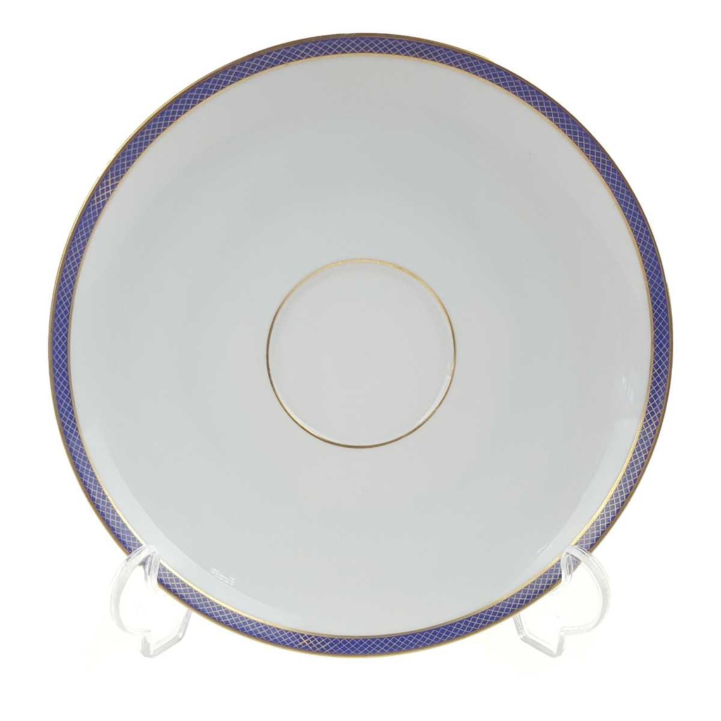 [458168291] Untertasse Goldrand 14,8 cm KPM Krister Blau Gold gebraucht - gut