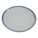 Speiseteller Essteller Goldrand 24,2 cm Schaller Blauband weiß Bavaria gebraucht - gut