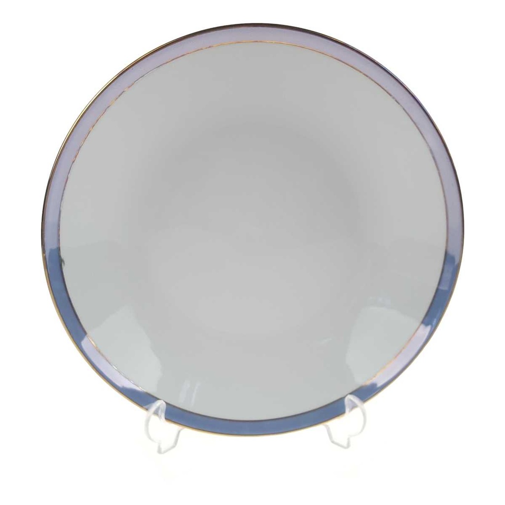 [458168297] Suppenteller Goldrand 21,5 cm Schaller Blauband weiß Bavaria gebraucht - gut