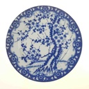 Kuchenteller Dessertteller 18,5 cm Japan China Kirschblüte Blau gebraucht - gut
