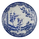 Untertasse für Tee ohne Stempel 13 cm Japan China Kirschblüte Blau gebraucht - gut