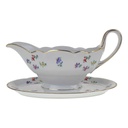 Sauciere Goldrand 0,4 L Hutschenreuther Weiß Streublume Blumen Blumendekor