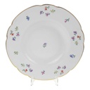 Suppenteller Goldrand 25,4 cm Hutschenreuther Weiß Streublume Blumendekor gebraucht - gut