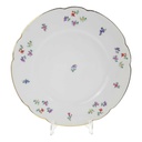 Speiseteller Essteller Goldrand 25,7 cm Hutschenreuther Weiß Streublume Blumendekor gebraucht - gut