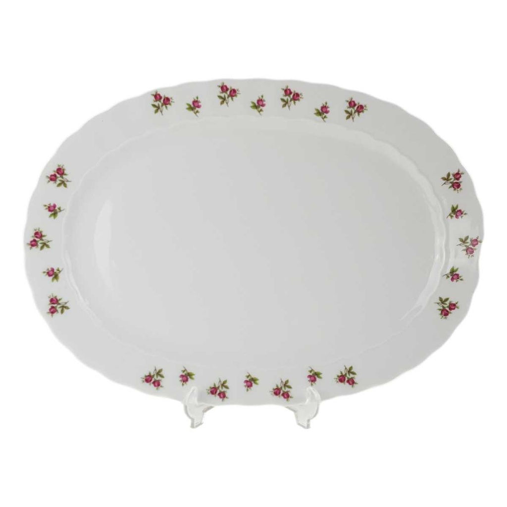 [458168340] Servierplatte Fleischplatte 33x23,5 cm Eschenbach Moosrose Blumen gebraucht - gut
