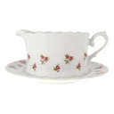 Sauciere mit Teller 2tlg 0,4 L Eschenbach Moosrose Blumen gebraucht - gut