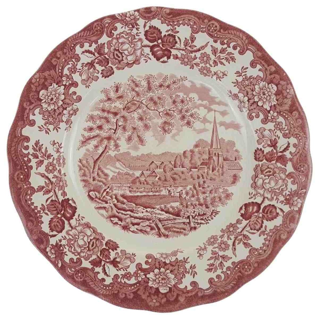 [458168347] Speiseteller Essteller 25 cm Palissy Avon Scenes Rot