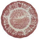 Speiseteller Essteller 25 cm Palissy Avon Scenes Rot