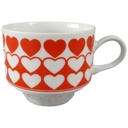 Kaffeetasse Tasse Mitterteich Form 890 Rote Herzchen gebraucht - gut