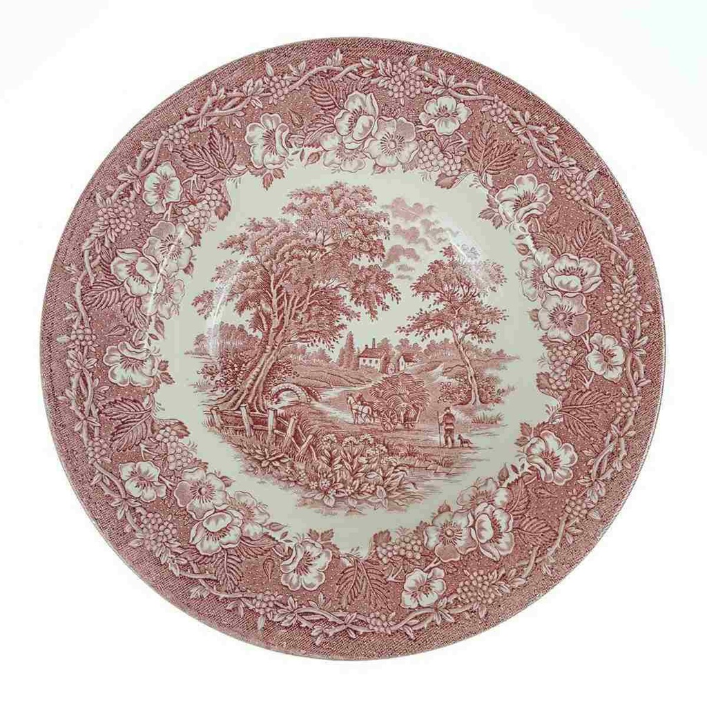 [458168405] Suppenteller 22 cm English Ironstone Tableware (EIT) EIT England Heuwagen Rot gebraucht - sehr gut