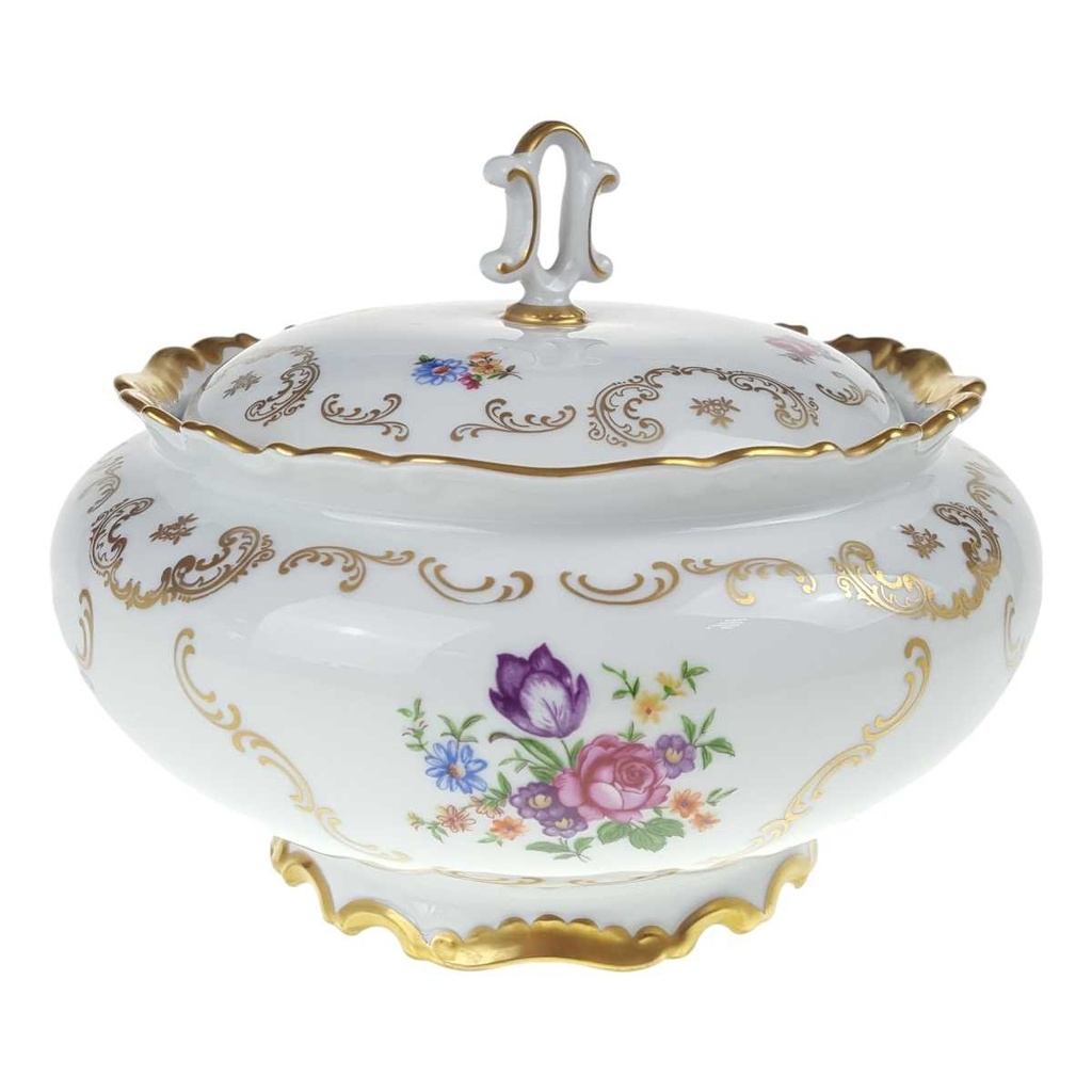 [458168423] Deckeldose Bonboniere 1,4 L Reichenbach Blumendekor Blumen gebraucht - gut