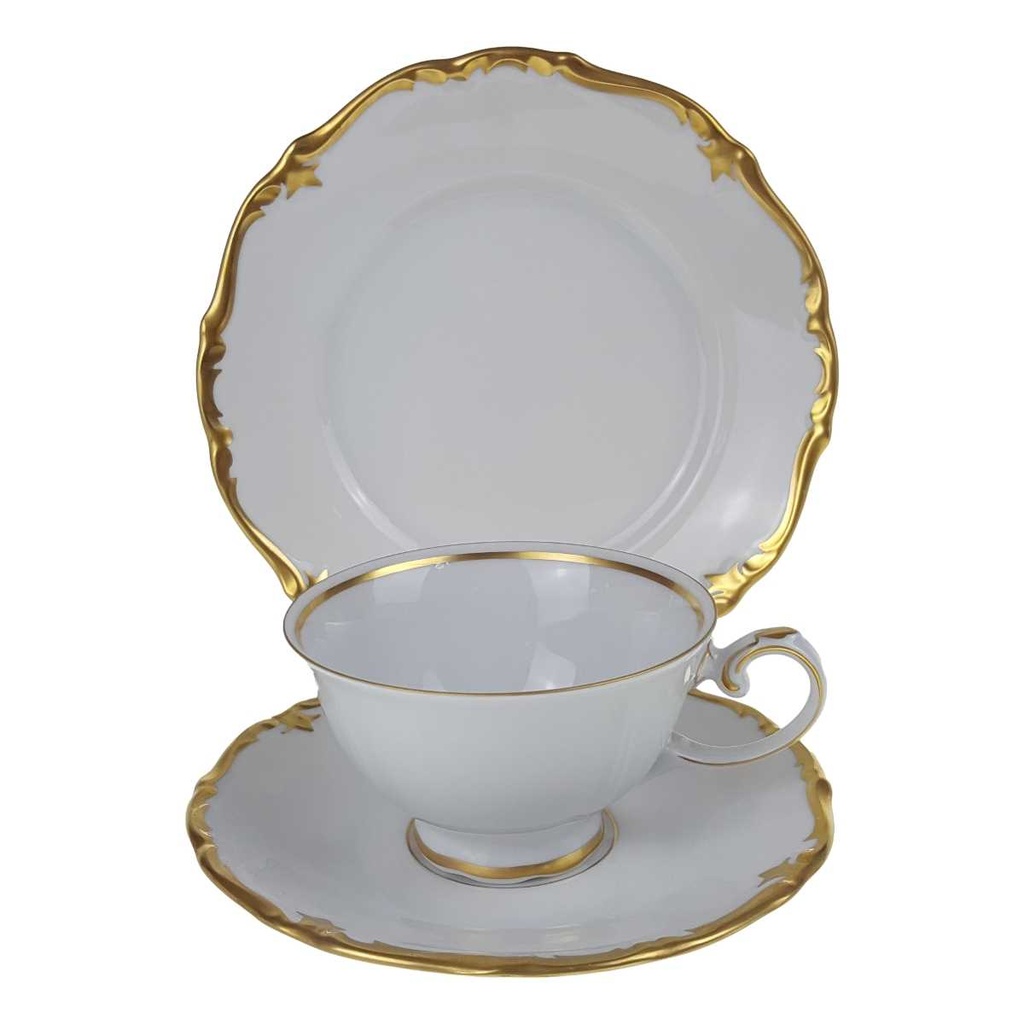[458168424] Gedeck Sammelgedeck Goldrand 3tlg Reichenbach Weiß gebraucht - gut
