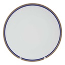 Speiseteller Goldrand 24,2 cm Bareuther Waldsassen geriffelt Blauband Weiß gebraucht - gut