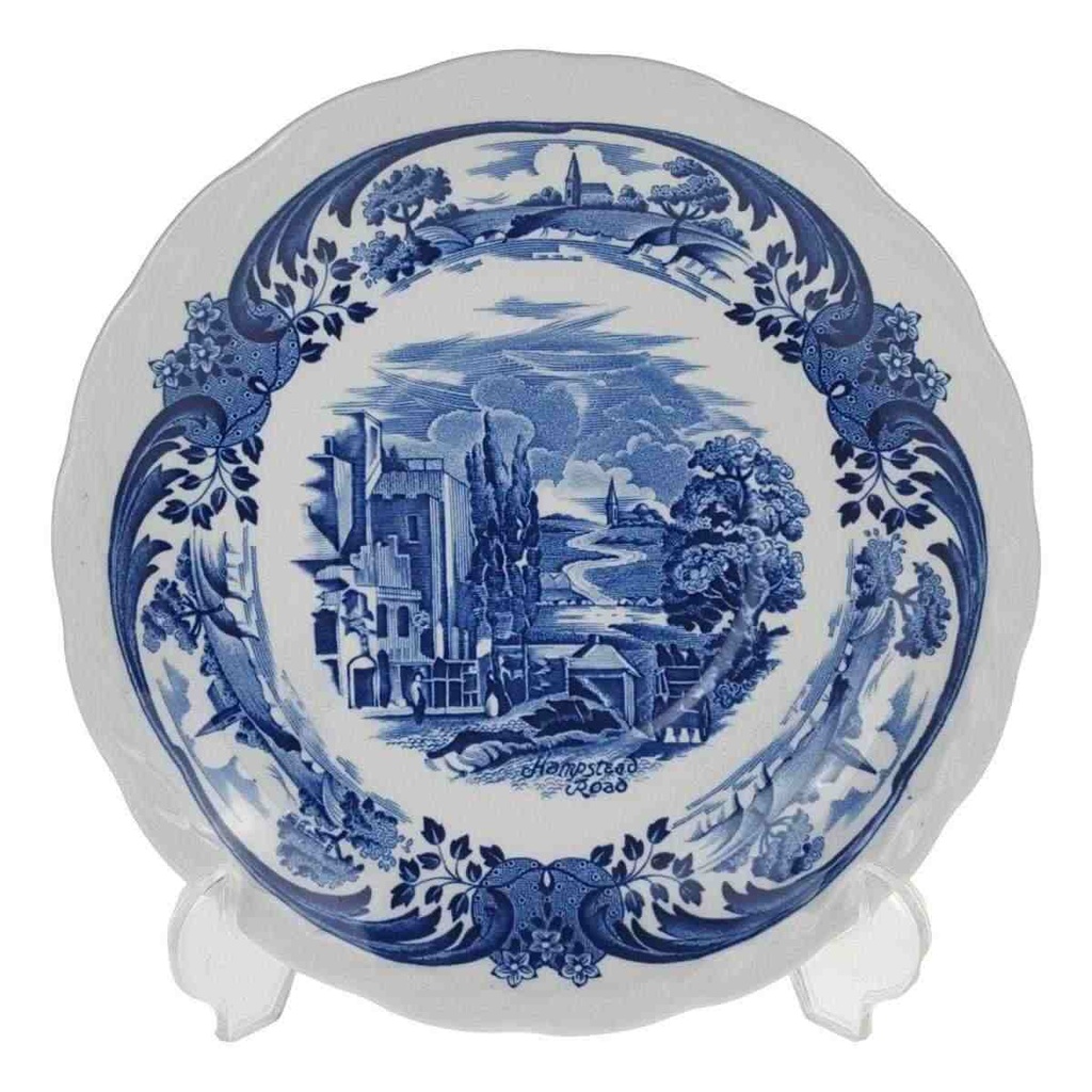 Untertasse 15,8 cm Grindley Staffordshire Blau Scenes After Constable gebraucht - gut