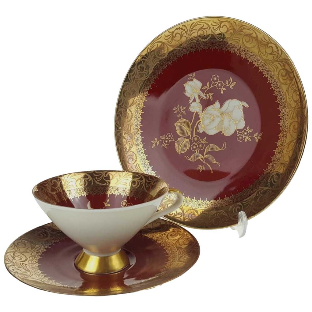 [458168464] Gedeck Sammelgedeck 3tlg Bavaria Weiße Rose gebraucht - gut