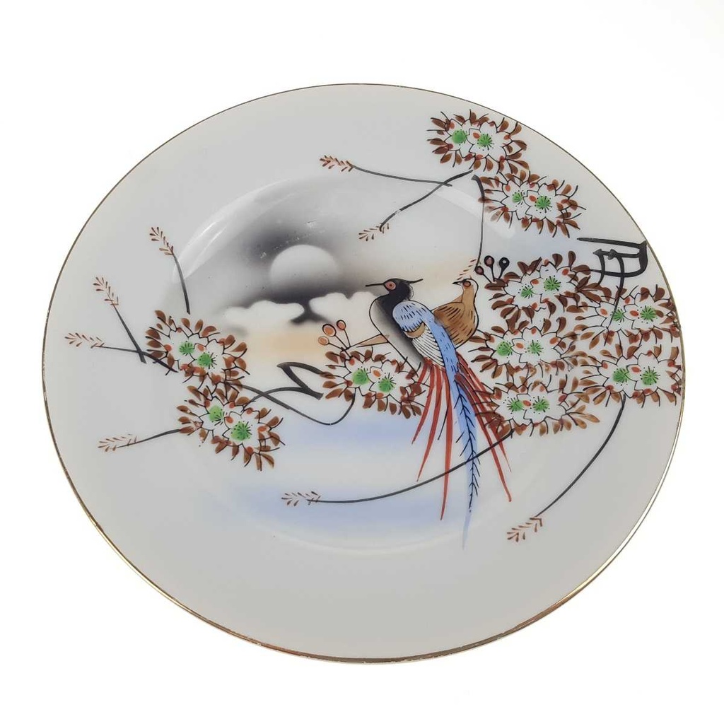 [458168469] Kuchenteller 16 cm Japan China Asiatisches Porzellan Vogelmotiv Fasane gebraucht - gut