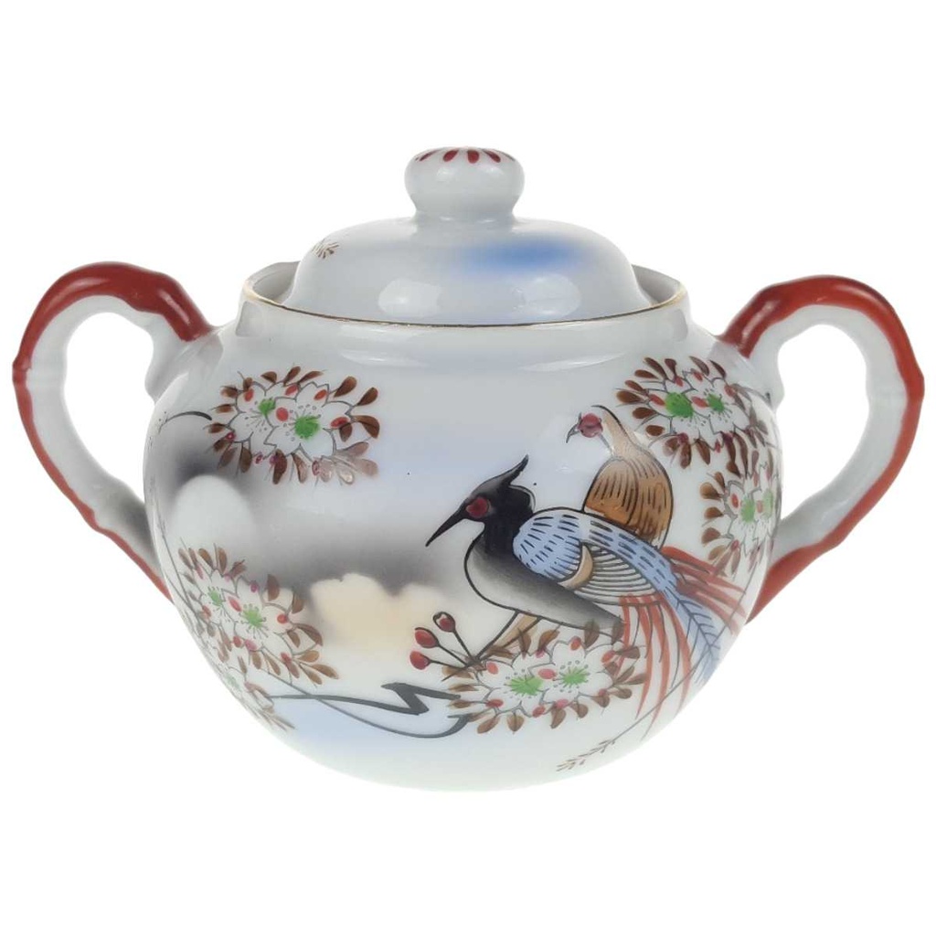 [458168476] Zuckerdose Japan China Asiatisches Porzellan Vogelmotiv Fasane gebraucht - gut