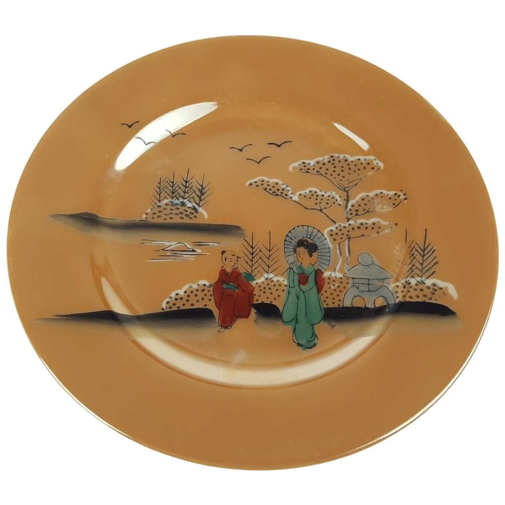 [458168479] Kuchenteller Dessertteller 16 cm Japan China Asiatisches Porzellan Geisha Perlmutt gebraucht - gut