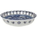 Schale Durchbruchschale 18,5 cm Vogelmotiv Rund Delfts Blauw