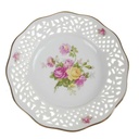 Durchbruchteller Kuchenteller 19,1 cm Schumann/Arzberg Blumendekor Goldrand